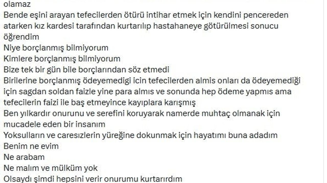 Yazar İlhami Işık: tefeciler yüzünden kaybolan oğluna vasiyet bıraktı