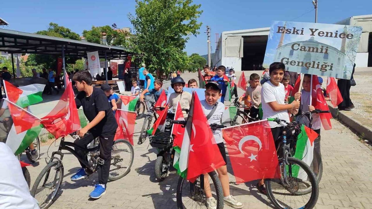 Yenice'de genç pedallar ikinci gazze farkındalık turunda buluştu