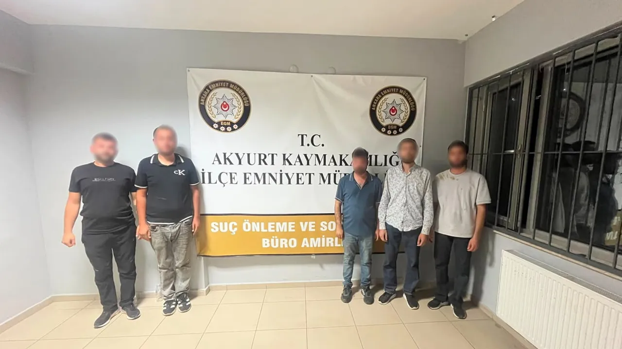 Akyurt'ta 7 kilometrelik kovalama sona erdi: beş şüpheli yakalandı