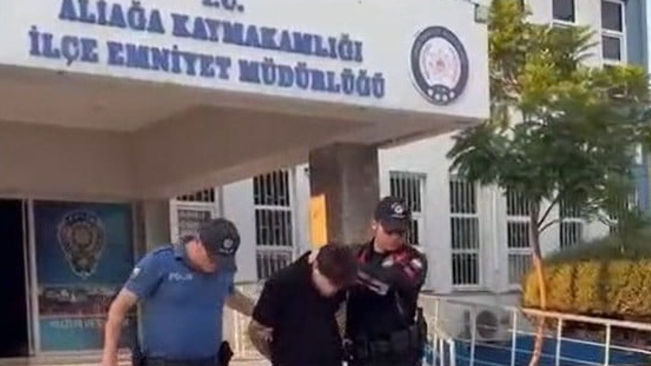 Aliağa polisinin denetiminde aranan şüpheli 22 yıl 11 ay 15 gün hapisle tutuklandı