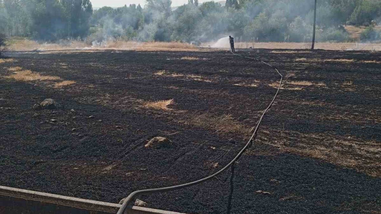 Anız yangını Güneytepe köyünde paniğe yol açtı: ekipler müdahale etti