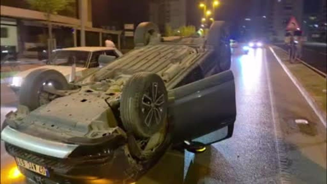 Antalya'da gece yarısı kaza: yabancı uyruklu sürücünün aracı takla attı