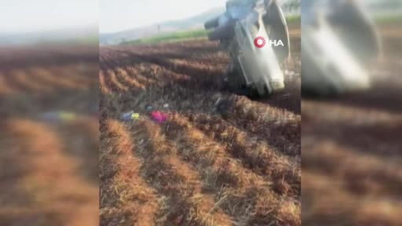 Araban'da direksiyon hakimiyeti kaybeden araç tarlaya uçtu: iki yaralı