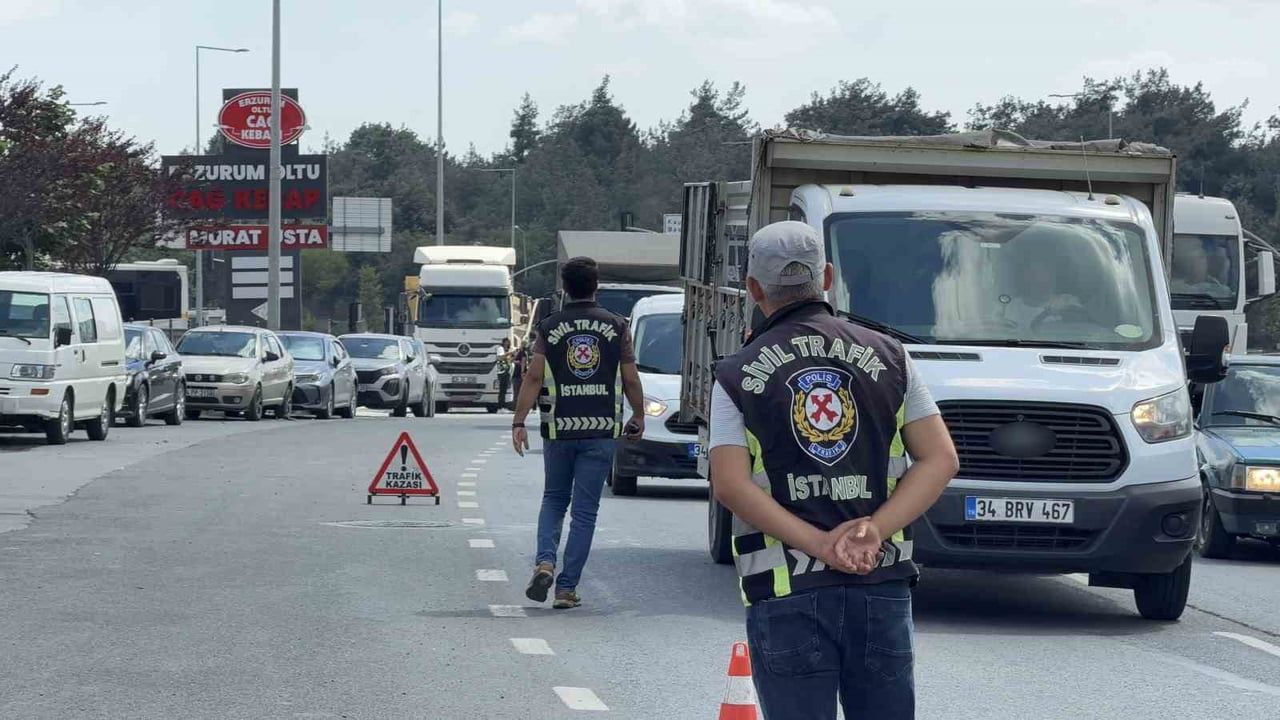 Arnavutköy'de havadan takiple ağır tonajlı araçlara sıkı denetim