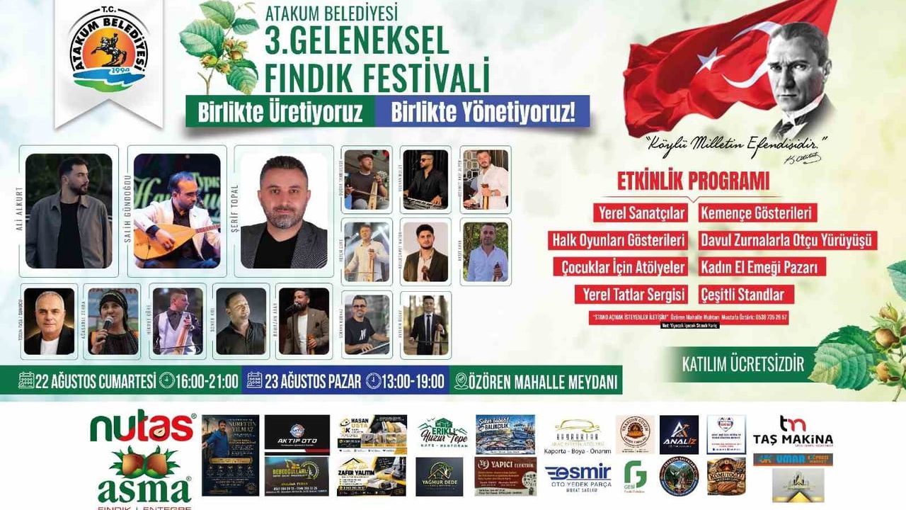 Atakum’da üçüncü geleneksel fındık festivali başlıyor