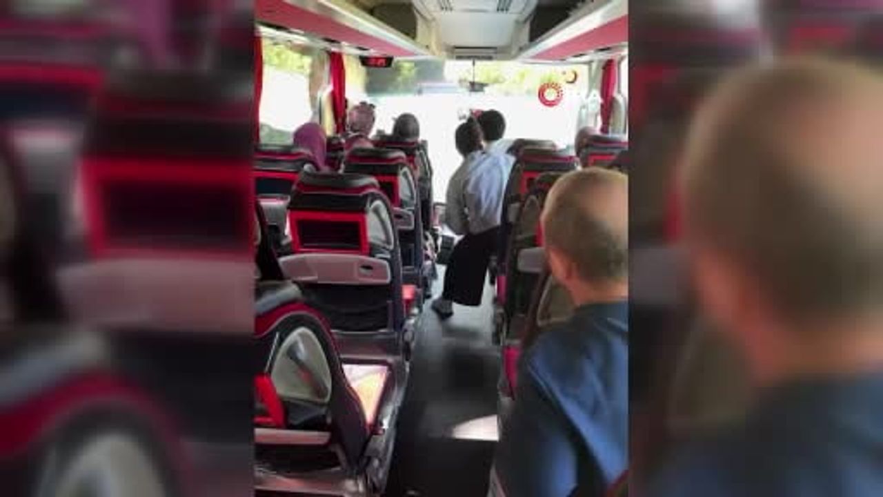 Balataları alev alan kamyonu derede söndürdü