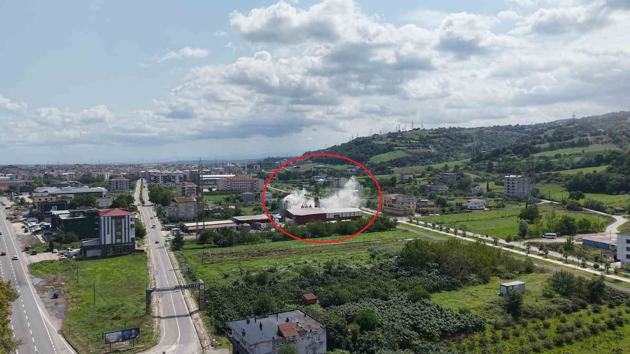 Beklenen yangın paniği yerine üretim dumanı çıktı