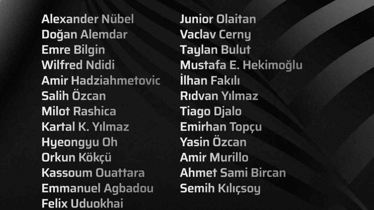 Beşiktaş'ın Hradec Kralove maçı kamp kadrosu açıklandı