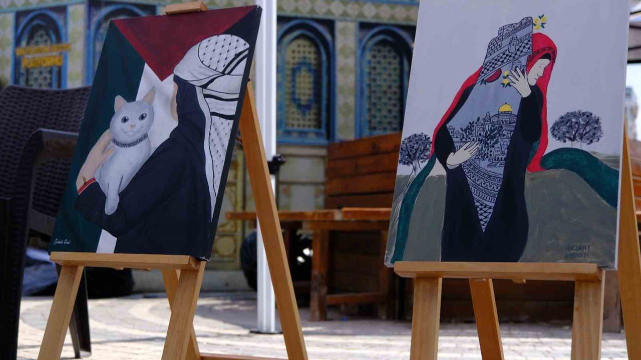 Beşyol'da Gazze'nin sessiz çığlığı tuvale döküldü