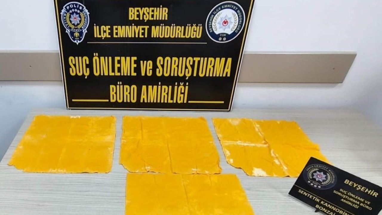 Beyşehir'de durdurulan araçtan çıkan bonzai, dört kişinin tutuklanmasına yol açtı