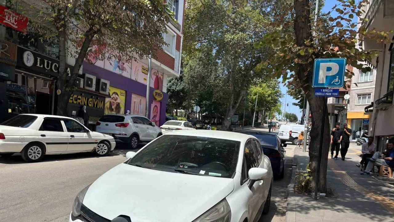 Bilecik’te ters yöne girip engelli parkını kullanan sürücü tepki çekti