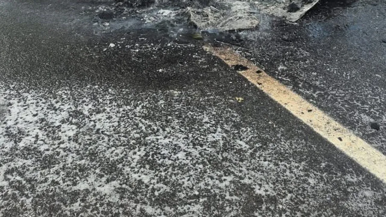 Bolu'da Köroğlu rampasında seyir halindeki tır alev aldı