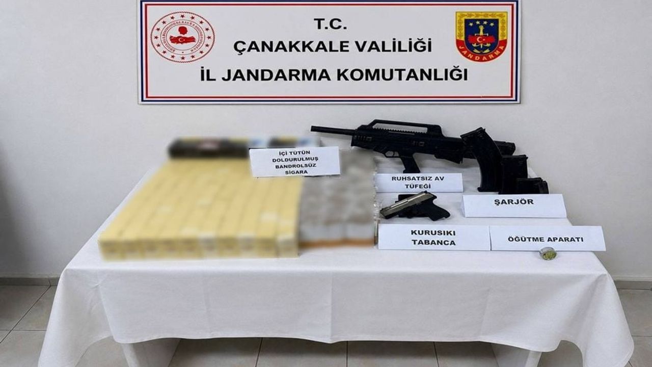 Çanakkale'de jandarma operasyonunda bandrolsüz sigara ve alkollü içki ele geçirildi