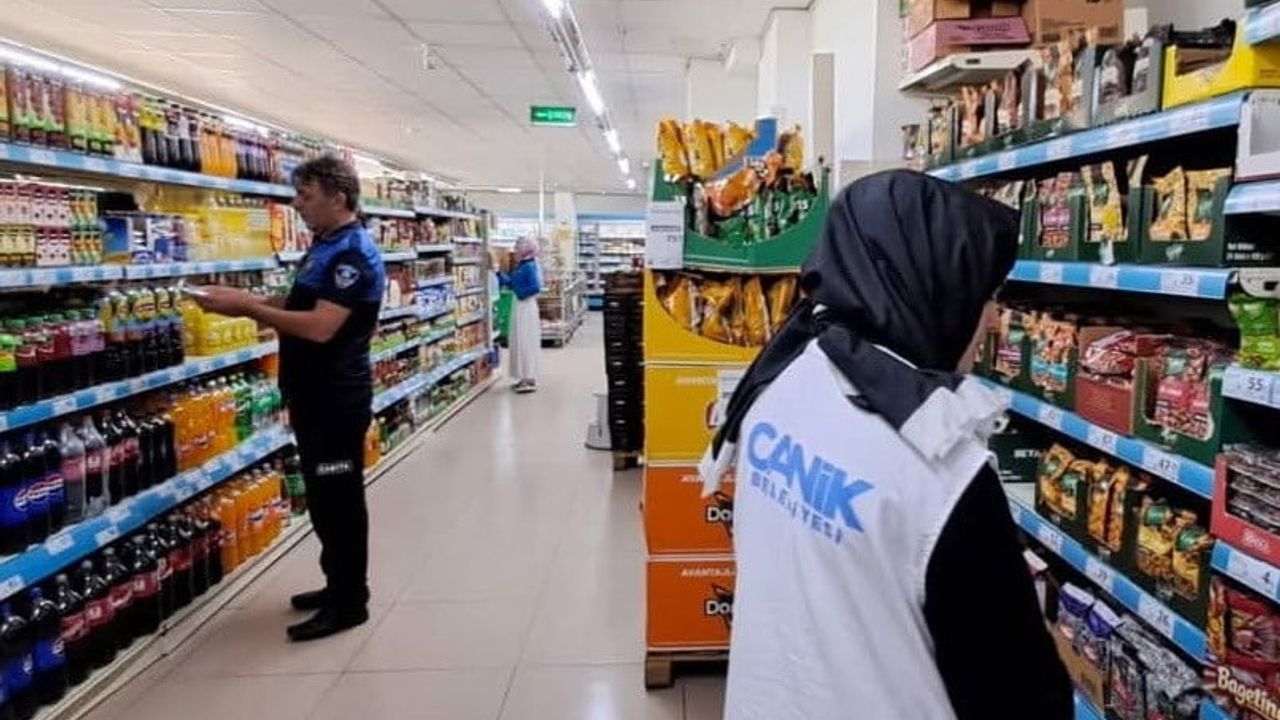 Canik zabıtasından marketlerde kapsamlı fiyat ve hijyen denetimi
