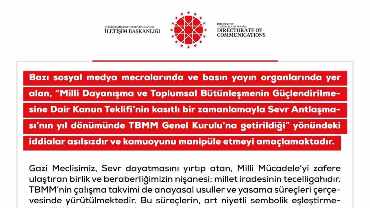 DMM'den TBMM'ye getirilen çerçeve yasa iddialarına resmi açıklama