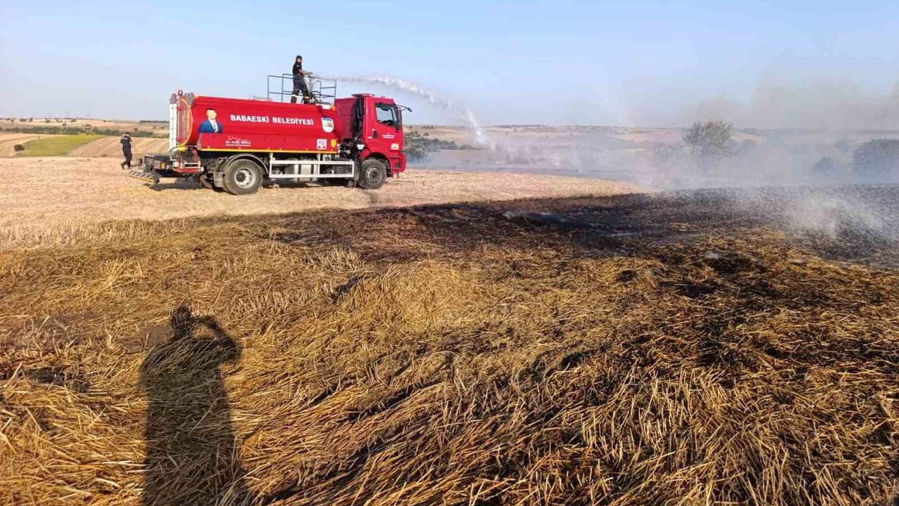 Doğanca'da anız ve otluk yangını kısa sürede kontrol altına alındı