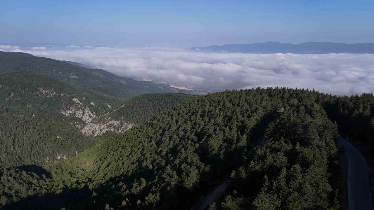 Düvenlik Yaylası'nda bulut denizi kartpostallık manzara