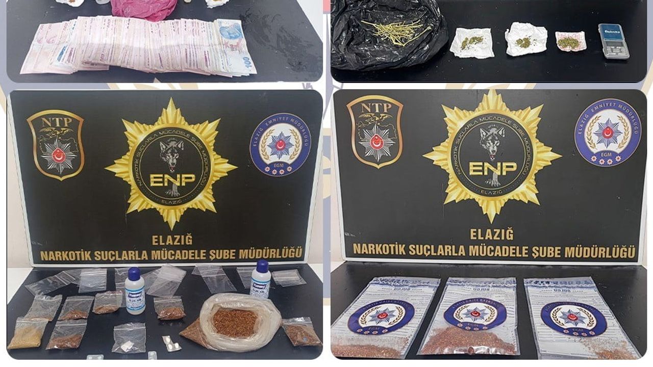 Elazığ'da uyuşturucuya yönelik 20 günlük operasyonda sekiz tutuklama