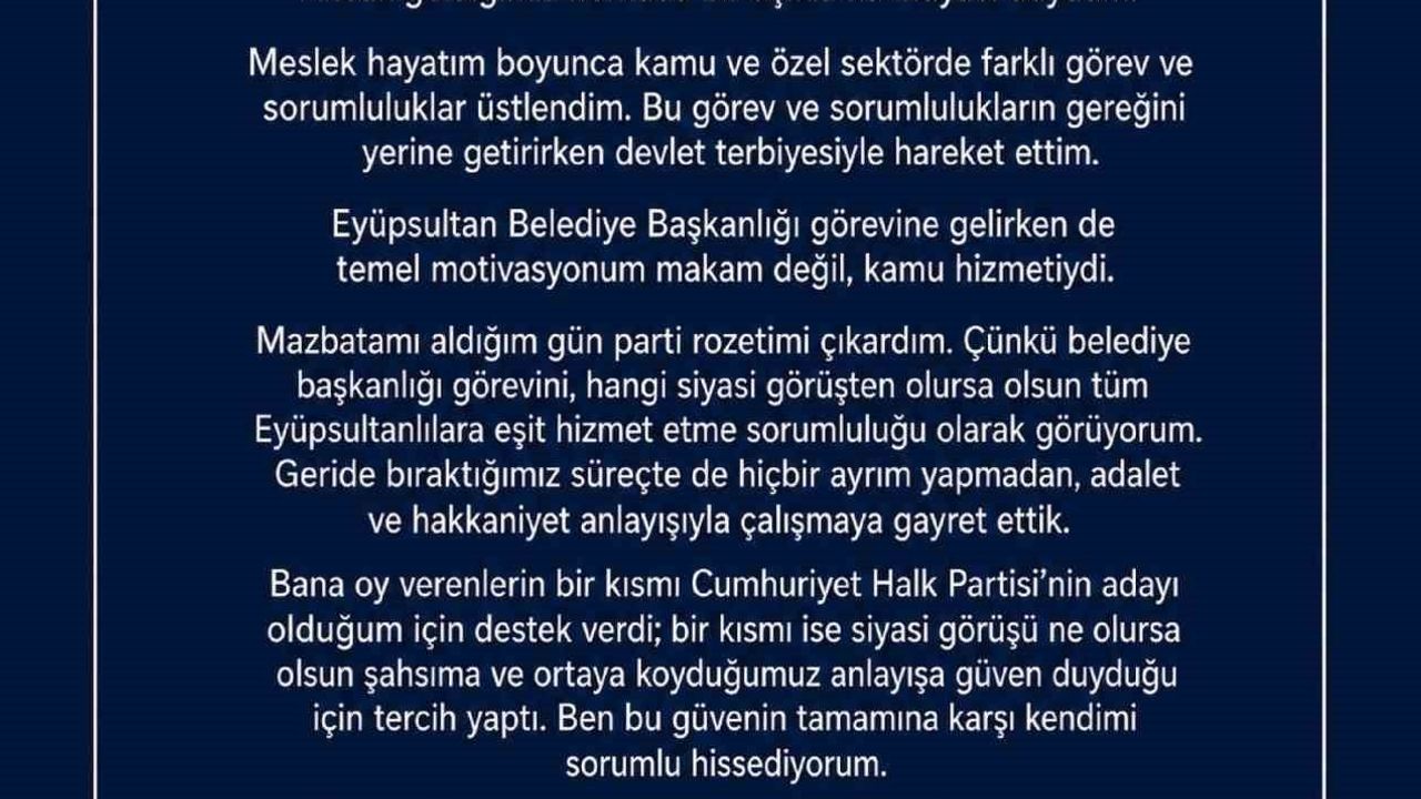Eyüpsultan'da görev vurgusu: Özmen, CHP adayı olarak hizmete devam edecek