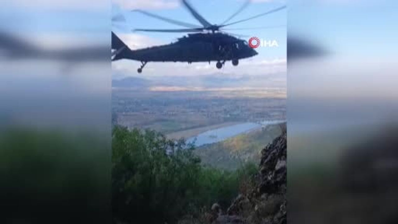 Ferzene Mağarası'nda düşme sonucu yaralanan kadın askeri helikopterle kurtarıldı