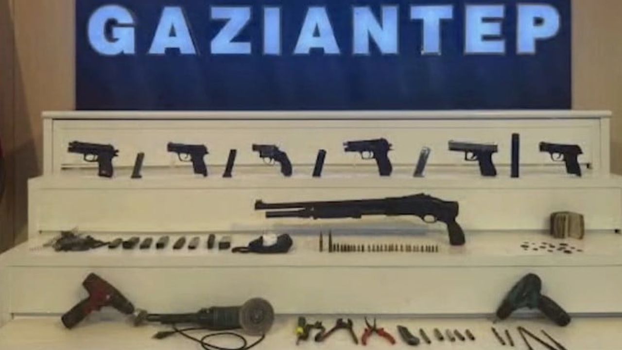 Gaziantep'te koordine baskın: ruhsatsız 7 silah ve 17 tarihi eser ele geçirildi