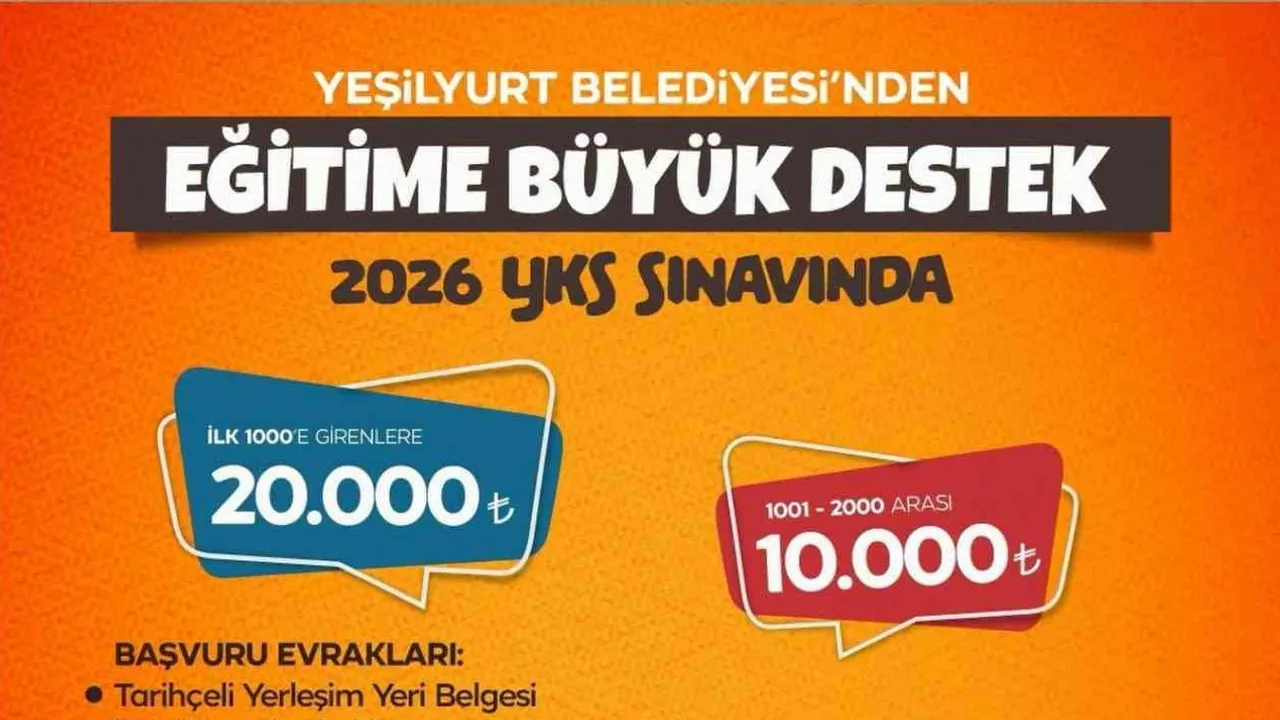 Gençlerin geleceğine yatırım: Yeşilyurt'tan YKS'de ilk 2 bine ödül