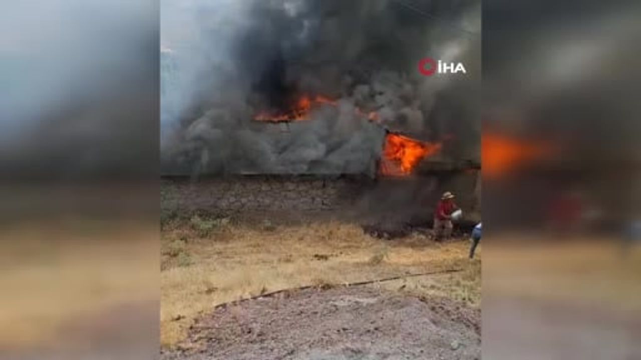 Gevaş'ta ahır alevleri evlere ulaşmadan kontrol altına alındı