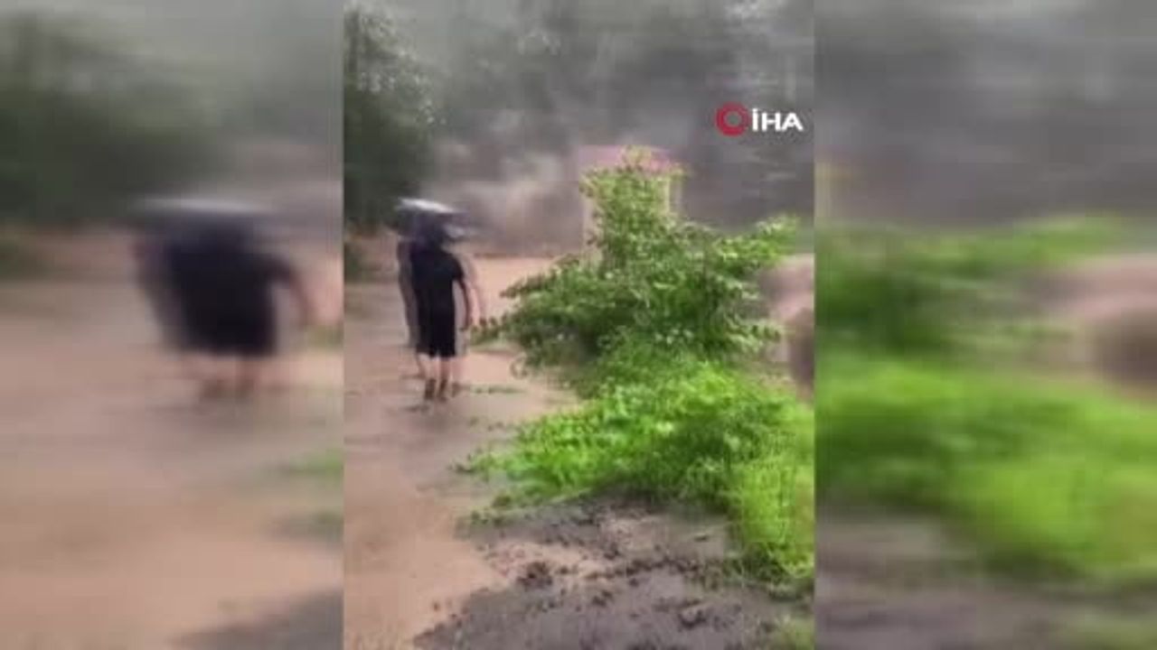 Giresun'da sağanak grup yollarını dereye çevirdi, hidroelektrik santralde hasar oluştu