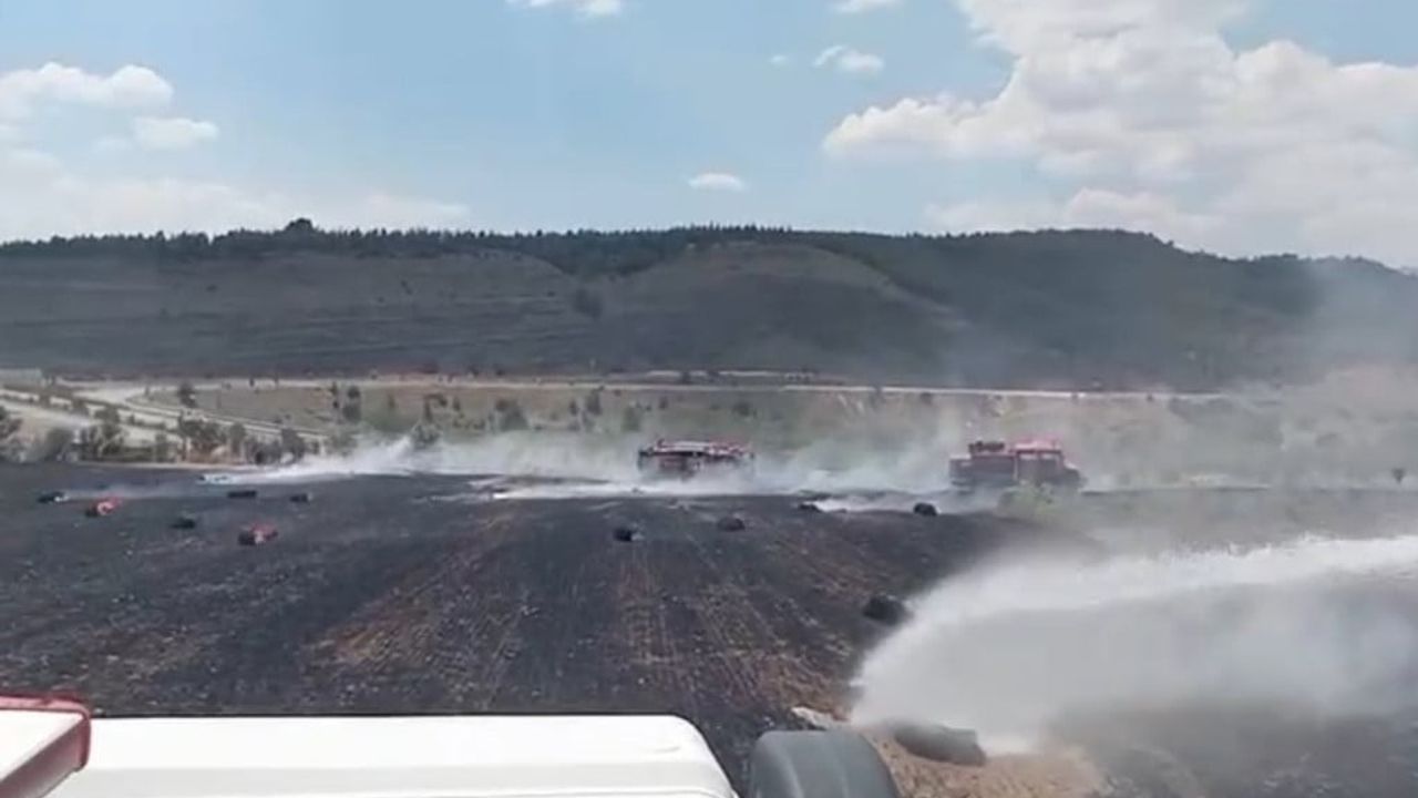 Gölhisar'da kuru ot yangını: 20 dönümlük alanda söndürme çalışması
