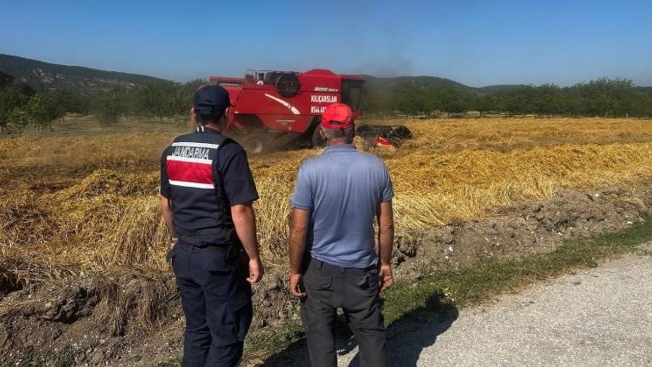 Gölpazarı'nda biçerdöver operatörlerine hasat dönemi yangın uyarısı