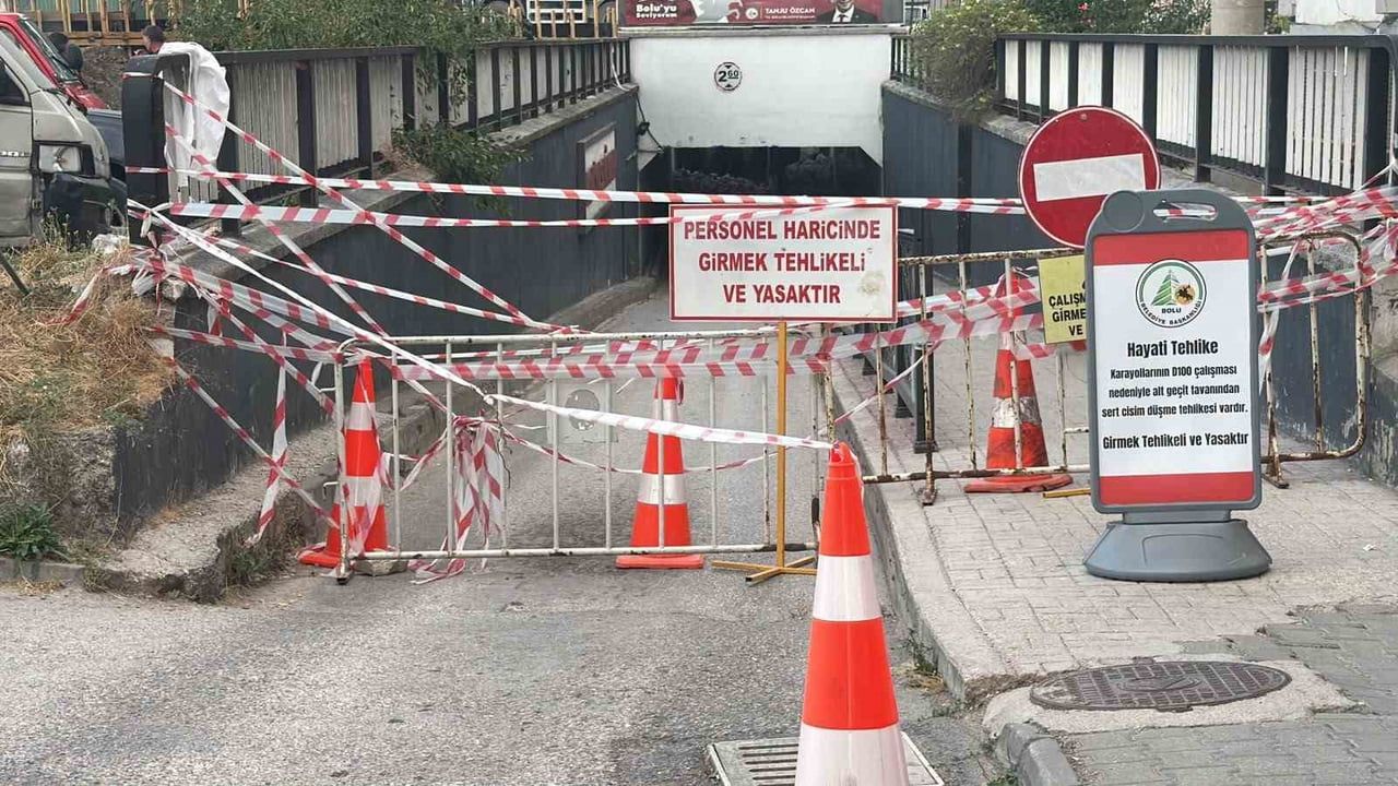 Güvenlik şeridini aşarak çöken alt geçide giren kişi engellendi