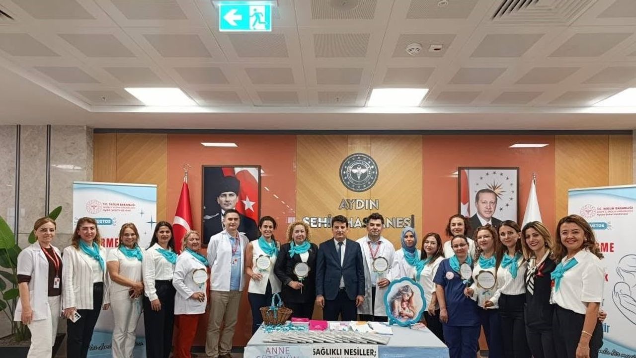 Hastane koridorlarında emzirme farkındalığı: Aydın Şehir Hastanesi annelere broşür ve önlük dağıttı