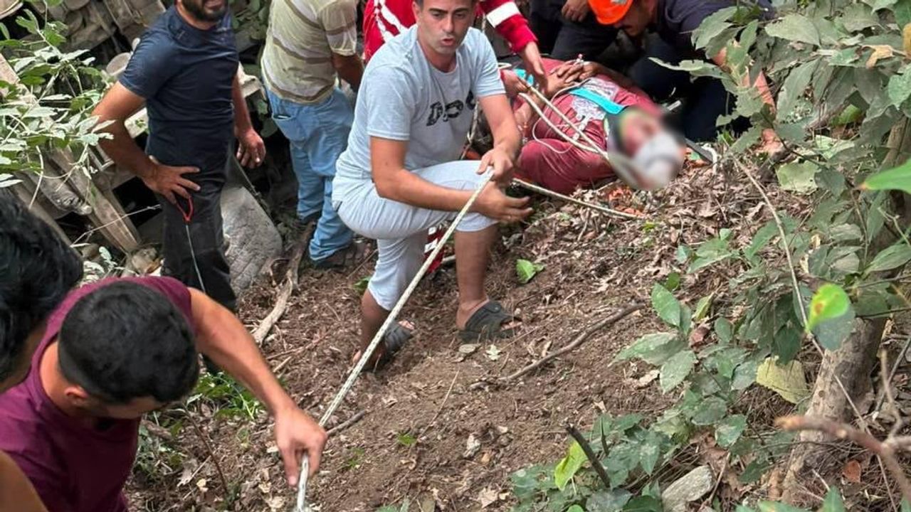 Hatay'da yayla yolunda şarampole yuvarlanan kamyonette baba ile oğlu yaralandı