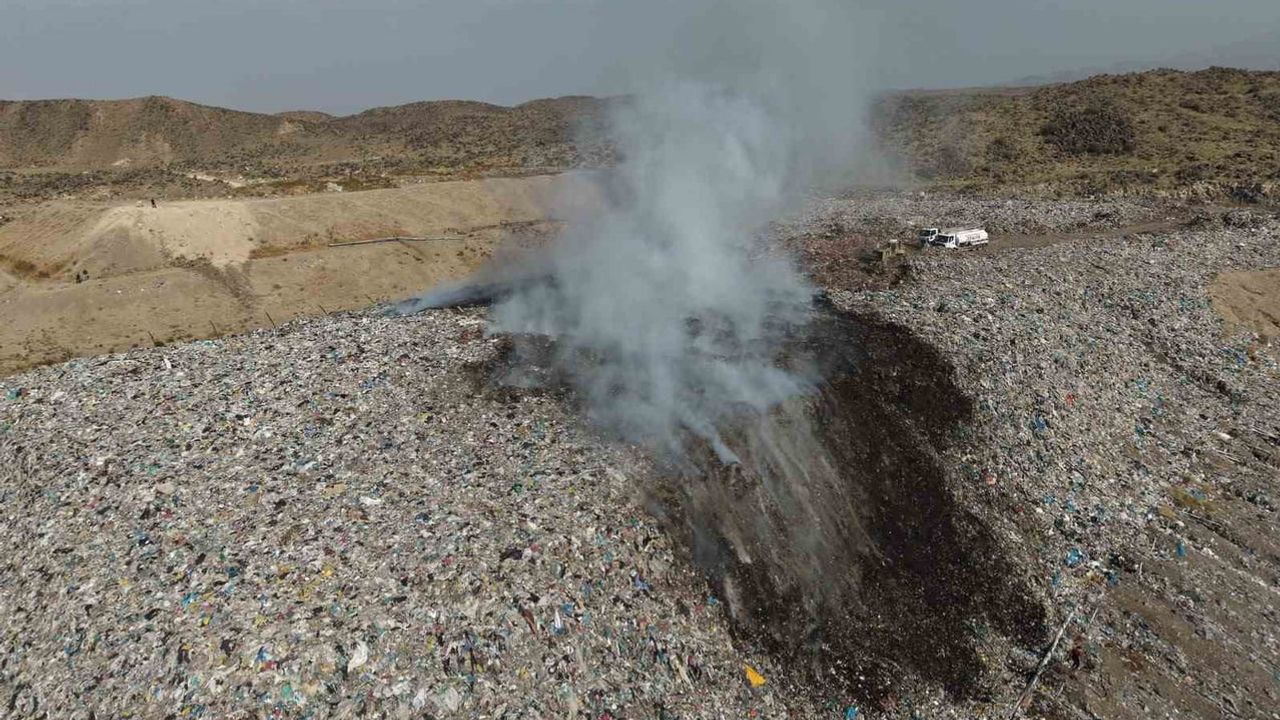 iğdır'daki katı atık tesisinde can enerji bölümünde yangın çıktı