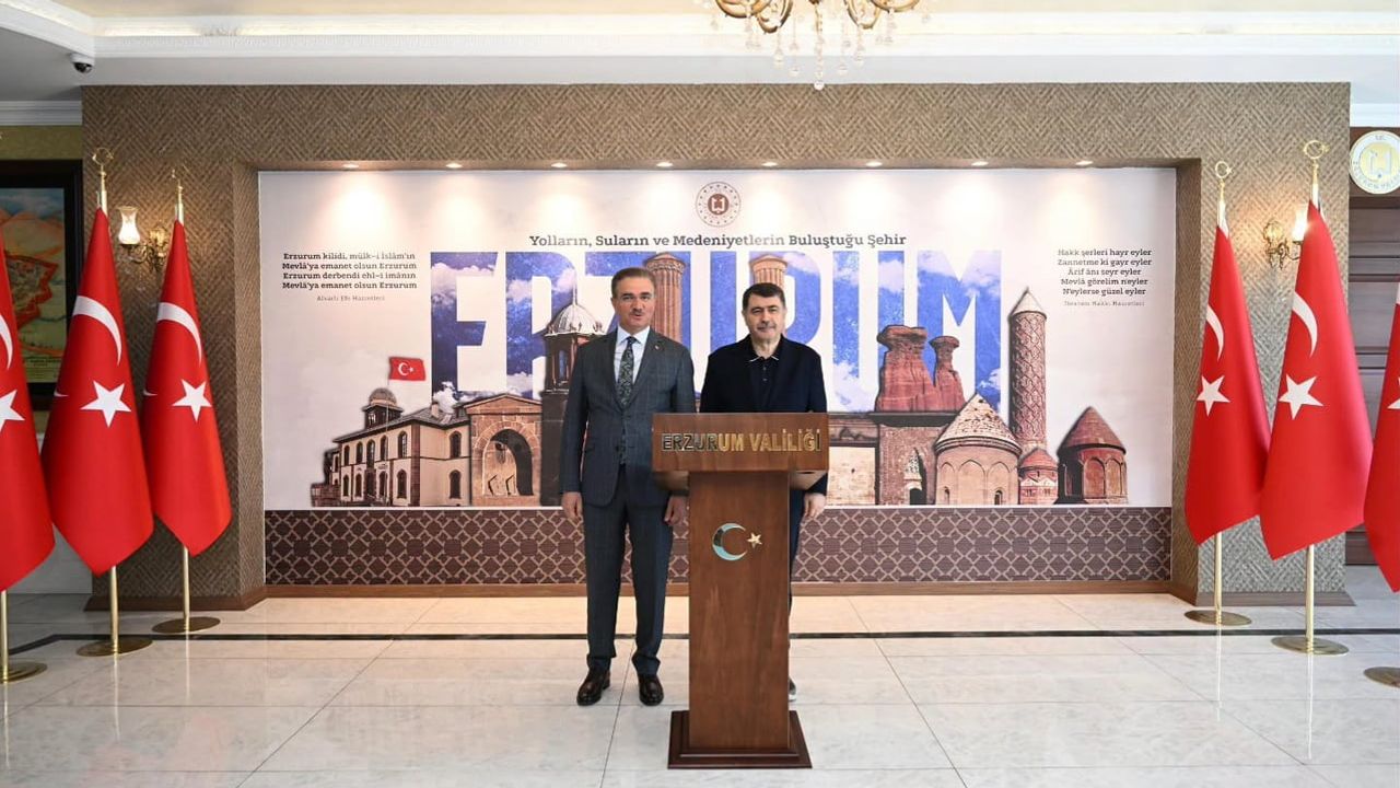İnsan hakları başkanı Vasip Şahin Erzurum'da, iş birliğine vurgu