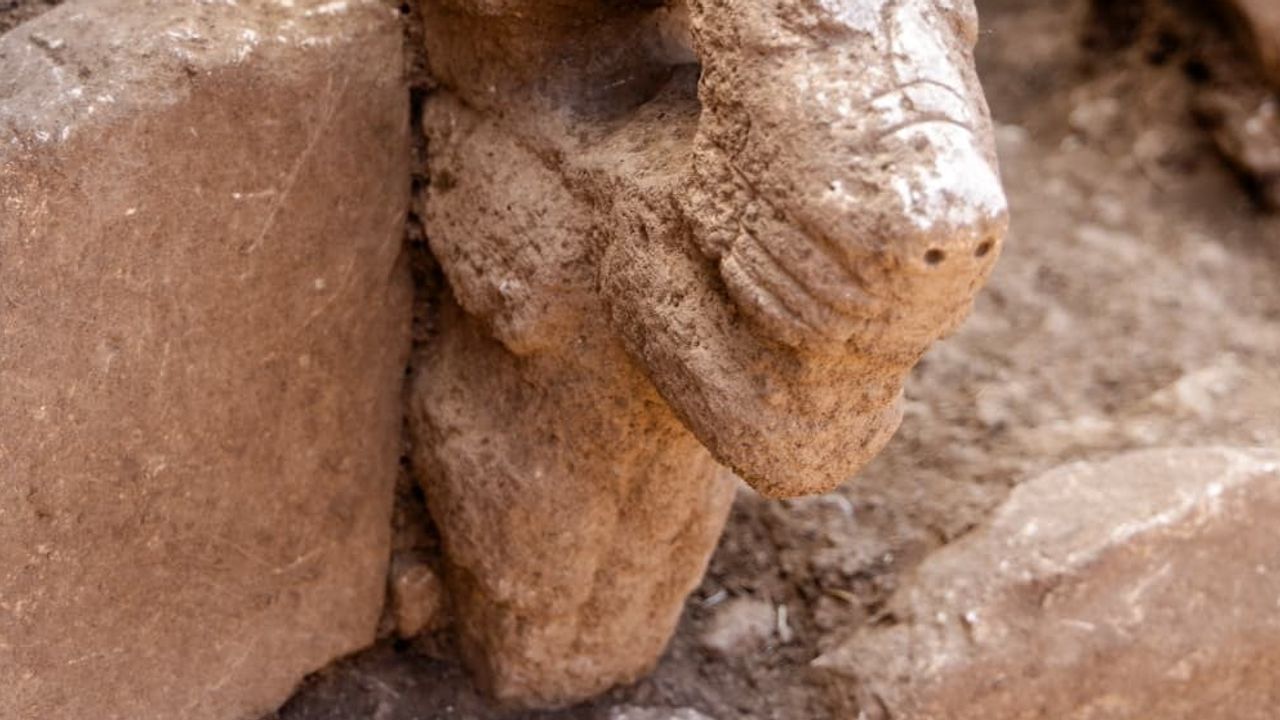 Karahantepe'de leoparın sırtındaki 11 bin yıllık kompozit heykel bulundu