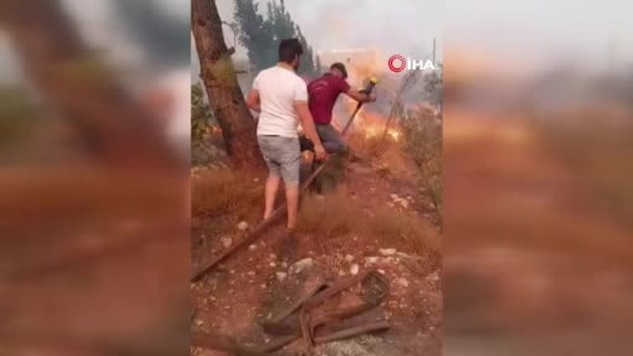 Kaş'ta alevlere karşı omuz omuza müdahale