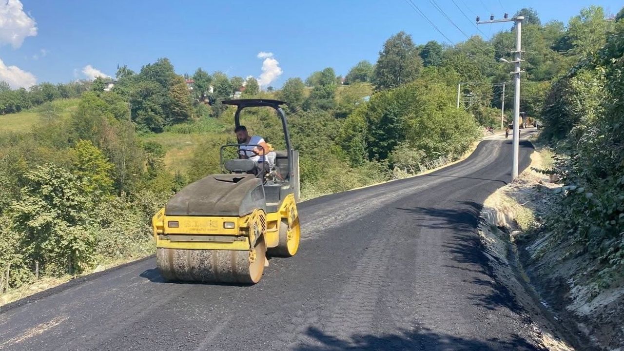 Kaynaşlı'da heyelan bölgesinde ulaşım güvenliği için yol yenilendi