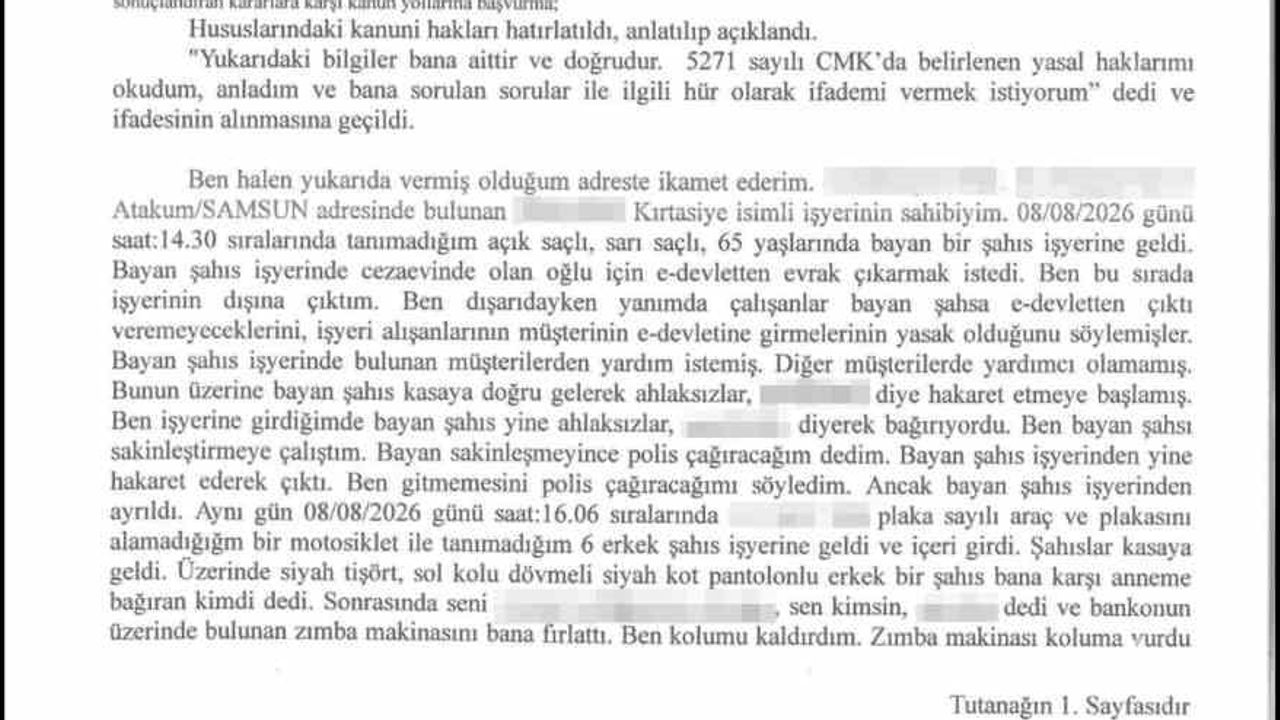 Kırtasiye tartışması darpla sonuçlandı: güvenlik kamerasına yansıyan görüntüler