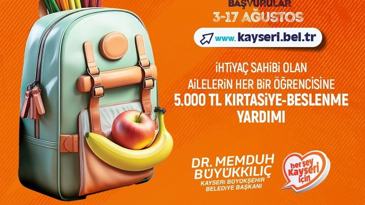 Kırtasiye ve beslenme desteğinde son çağrı: başvurular bugün 17.00'de kapanıyor