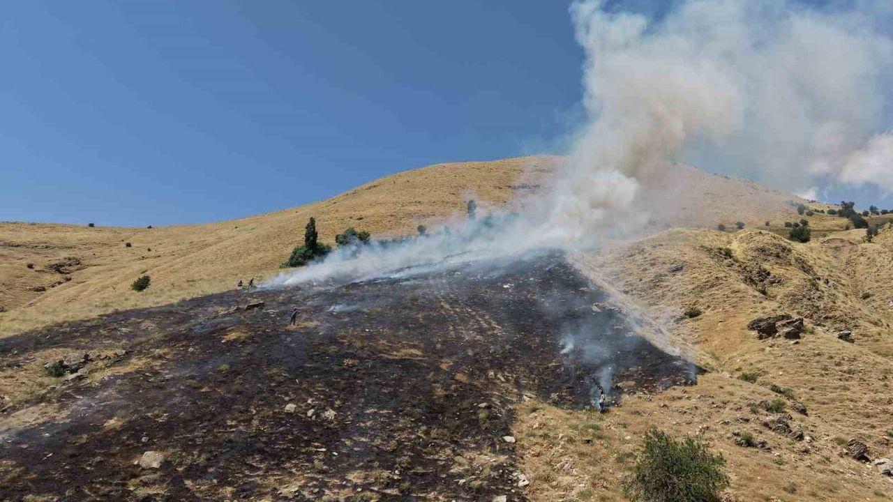 Köylülerin müdahalesiyle Bitlis'te örtü yangını kısa sürede kontrol altına alındı