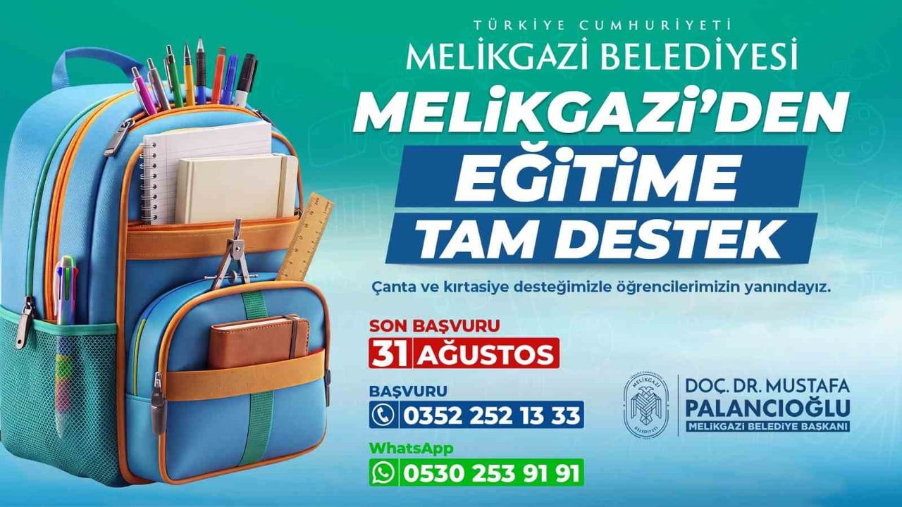 Melikgazi'de yeni döneme çanta ve kırtasiye desteği