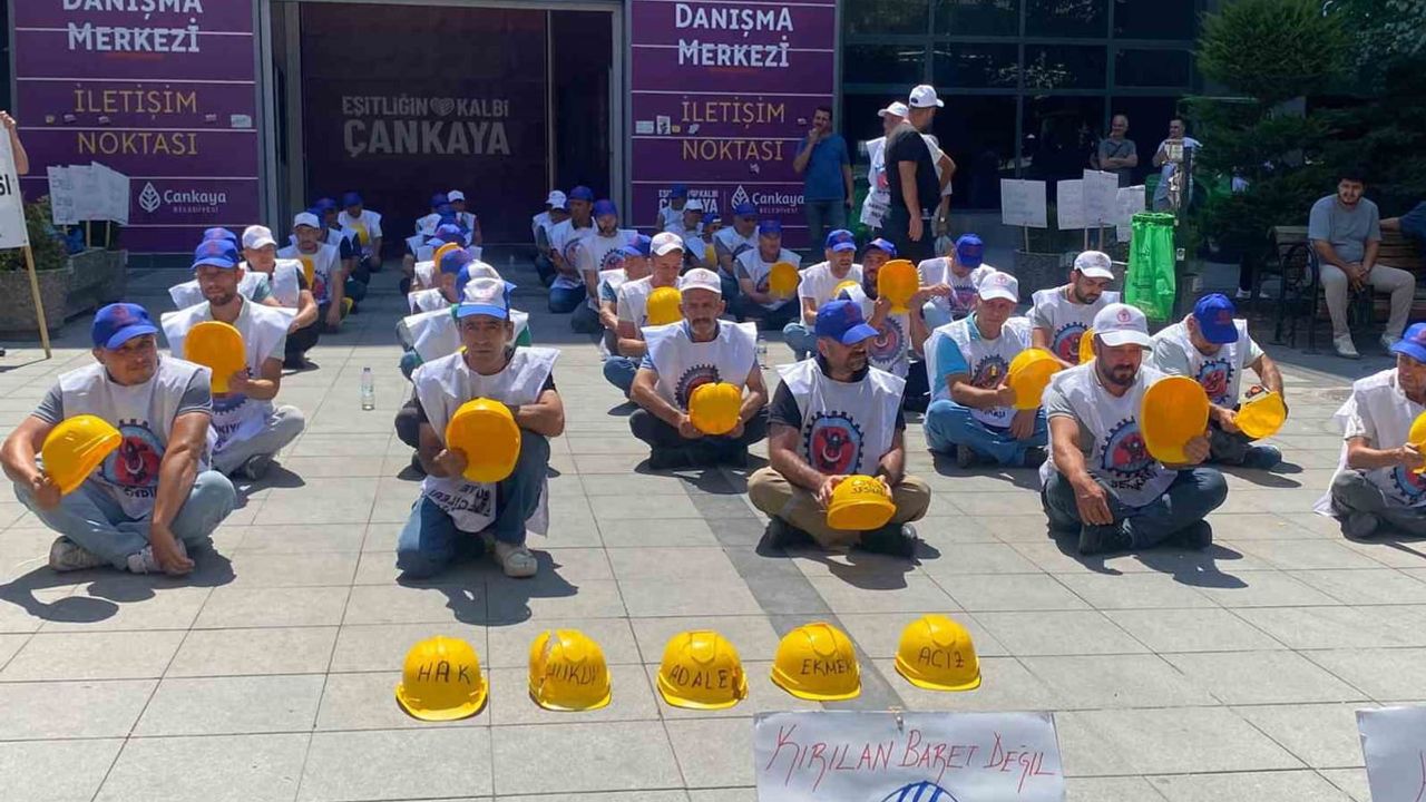 Mihalıççık'tan Ankara'ya yürüyen Doruk Madencilik işçileri Çankaya'da alacaklarını duyurdu