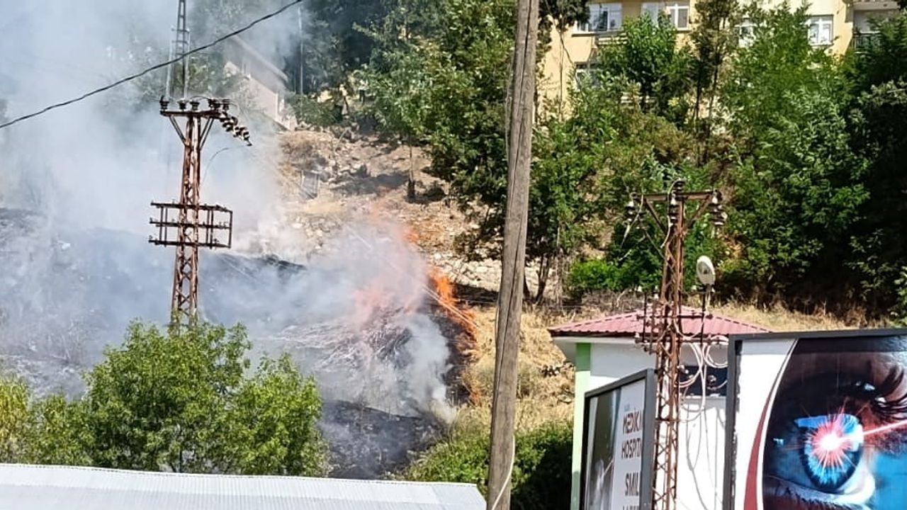 Moğultay'da otluk yangını itfaiyenin hızlı müdahalesiyle evlere sıçramadan durduruldu