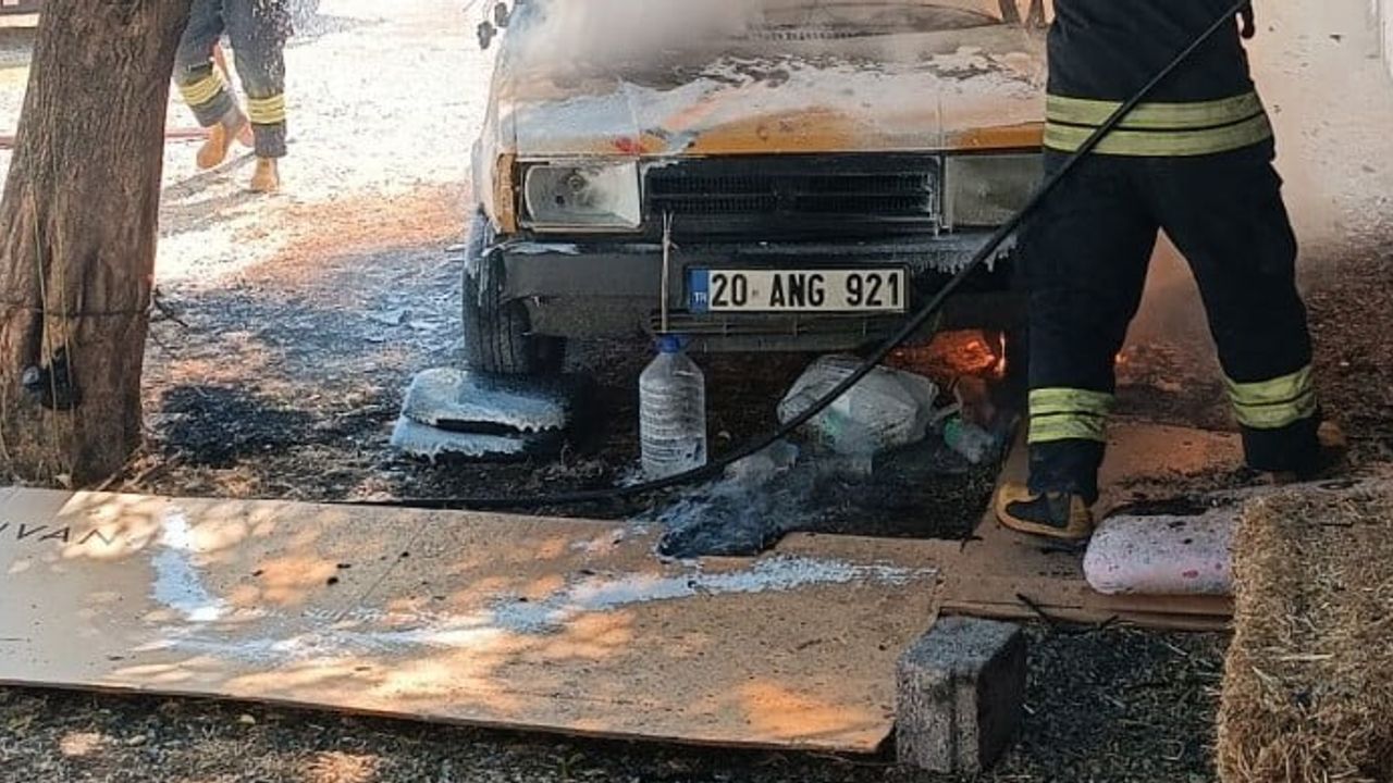 Muğla'da park halindeki araç kullanılamaz hale geldi