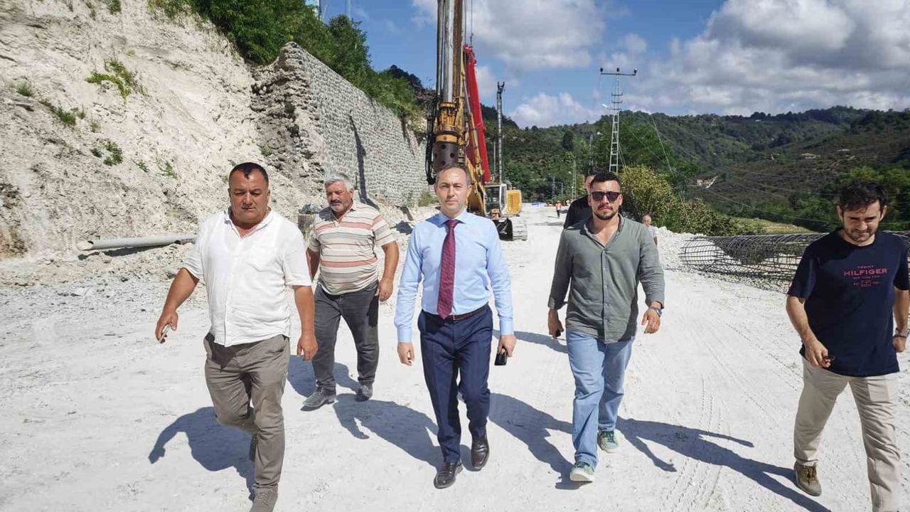 Ordu'nun bağlantı yolu için fore kazık çalışmaları hızlandı