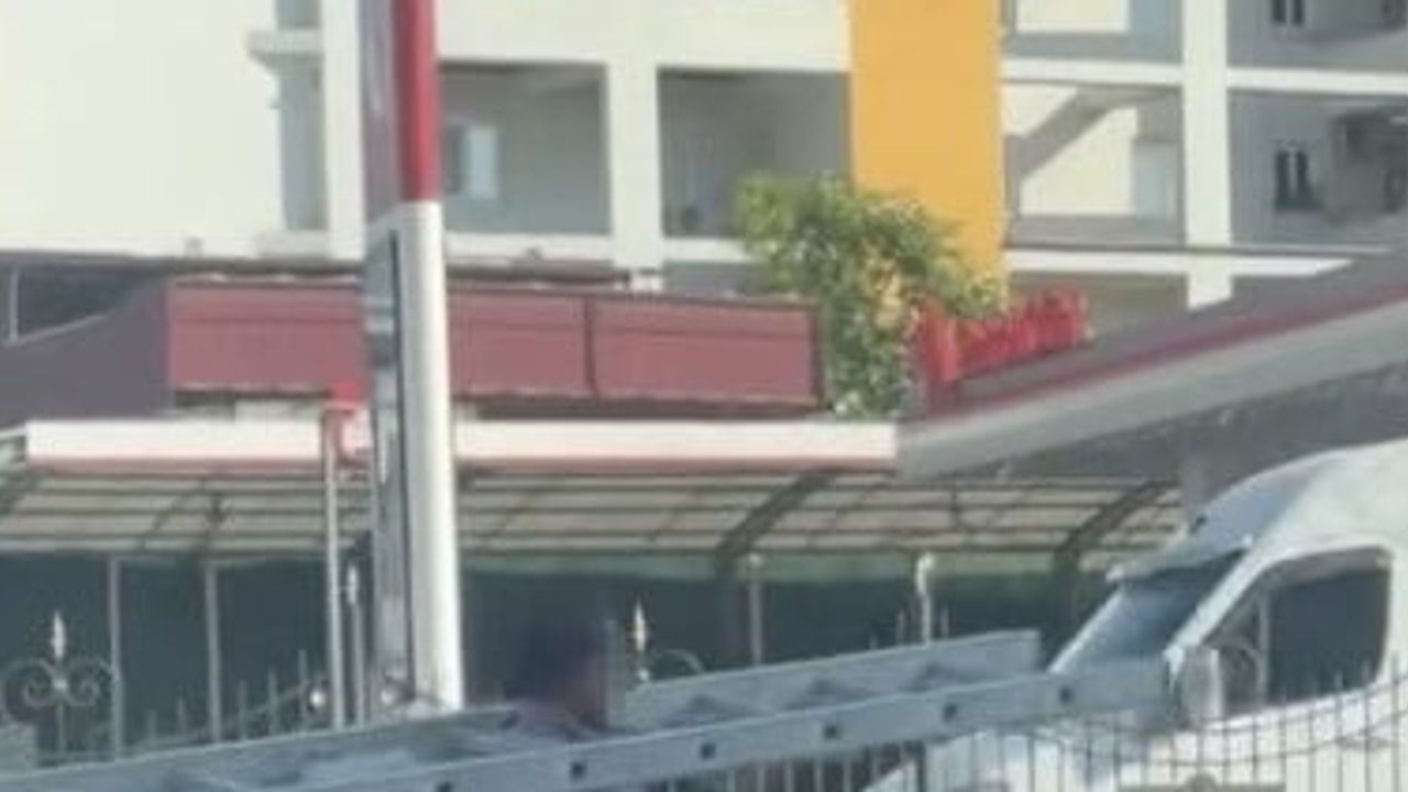 Osmaniye trafiğinde merdiveni boynuna asarak taşıyan esnaf dikkat çekti