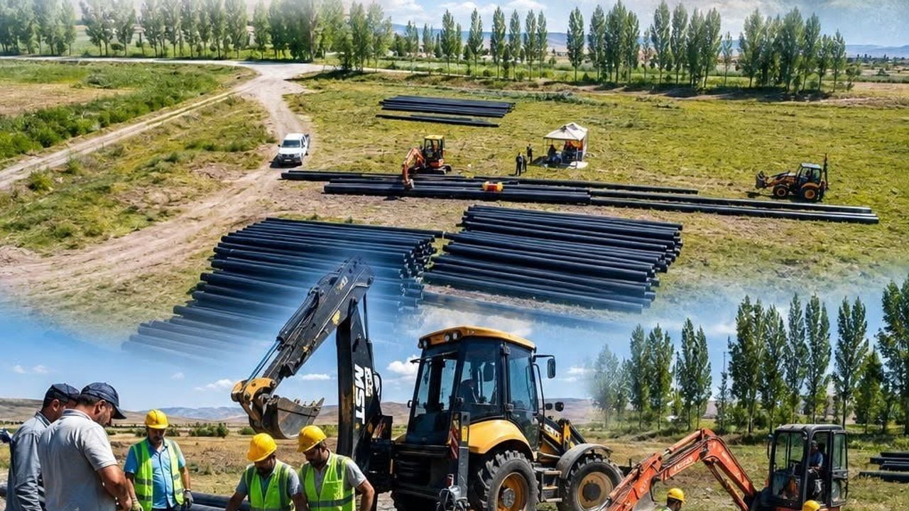 Pasinler'de 30 kilometrelik içme suyu hattı yaklaşık 75 bin kişiye hizmet verecek