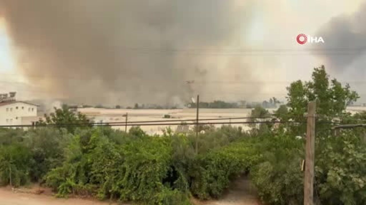 Saklıkent kanyonundan Kaş'a uzanan yangın gökyüzünü dumanla doldurdu
