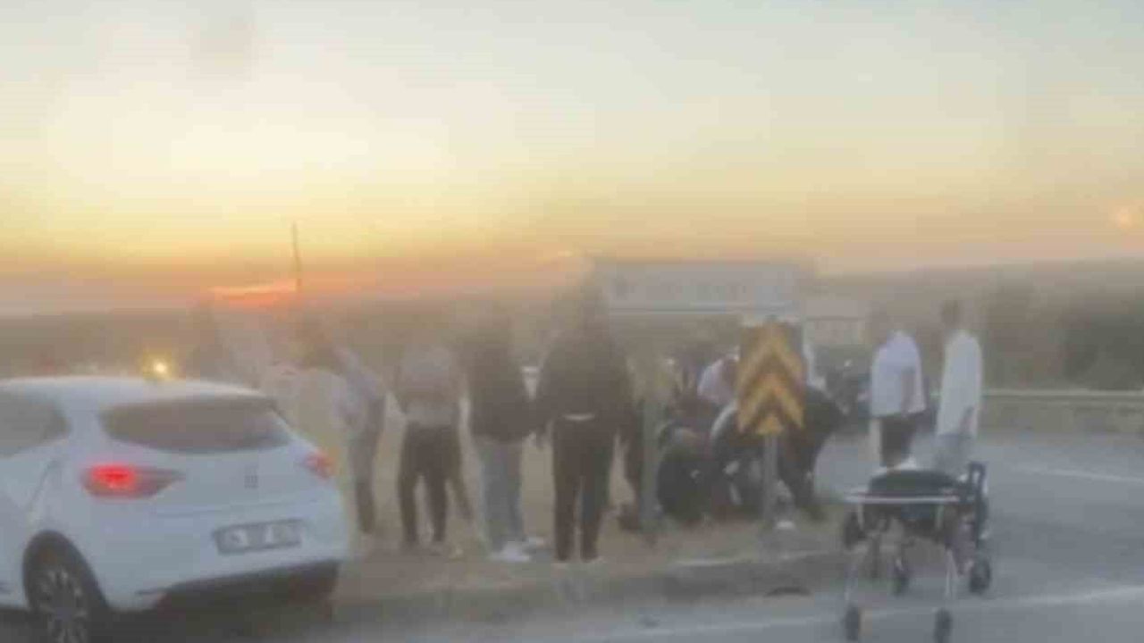 Sarıcaali kavşağında çarpışma: motosiklet sürücüsü ağır yaralandı